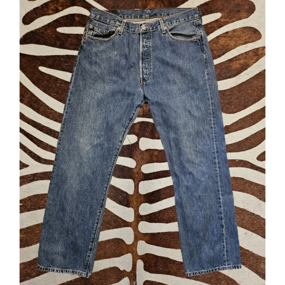 Vintage Levi 501 Button Fly Jeans Mens 36x32 Blue Denim